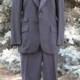 Vintage Men's Black 2 Piece Tuxedo/ Shawl Collar/ Striped Trousers Size 40/36 By Townsman
