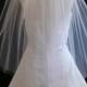 Elegant  Shimmer Tulle  two tier Elbow length Bridal Veil Very sheer with Plain Cut Edge