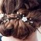 Wedding hair pins, Pearls hair pins, Bridal Crystal Hair Pins, Mother of Pearl, Flower bridal hair pins, Bridal hair pins, Rhinestone pins.