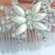 Wedding Hair Accessories Wedding Hair Comb Silver-tone Pearl Rhinestone Crystal Butterfly Flower Bridal Hair Comb Wedding Headpiece FS0506D1