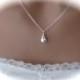 Sterling Silver Necklace Jewelry Teardrop Pendant Necklace Bridesmaid Gifts