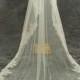 Elegant cathedral veil, beautiful petals wedding veil, Alencon lace veil, ivory lace veil, wedding headpiece