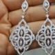 silver crystal bridal earring bridal jewelry Chandelier earring Crystal Wedding earrings
