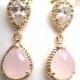 Blush Pink Earrings ,Pink Opal Gold Wedding Earrings,Bridesmaid, Personalized, Drop,bridal earrings, post earrings,Holiday GIFTS