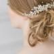 Wedding Pearl Hair Piece, Gold Swarovski Headpiece, Bridal Hair Comb ,Large Freshwater Pearl Comb, Bridal Hair Accessories