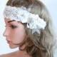 Bridal headband, Lace bridal halo,Crystal rhinestone headpiece,Lace Headband,Floral lace headpiece, Flower headwrap,Wedding hair accessories