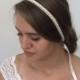 Bridal Lace Headband, Pearls Embroidered Lace Wedding Hairband, Bridal Headpiece, Beadwork, Fast Delivery