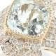 Gems Of Distinction™ 14K Gold 4.00ctw Cushion Cut Aquamarine & Diamond Ring On Sale At Evine.com