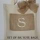 6 Wedding Bags - Rustic Tote Bags - Bridesmaid Gifts