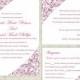 Printable Wedding Invitation Suite Printable Invitation Eggplant Wedding Invitation Floral Invitation Download Invitation Edited jpeg file