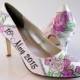 Blooming Flowers Wedding Shoes, Wedding Shoe, Custom Hand painted High Heels