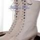Off White Wedding shoes Ivory Victorian Boots Bride shoes in Off White leather lace up and high heels Ankle boots Customized boots