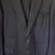Men's Suit Felt Black Wool 2 pc Jacket Pants Pleated Wedding Mad Men Mid Century