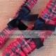 Classic Tartan Skirted Satin Bridal Garter Set....Custom Colors Available..shown with black accent