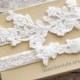 Ivory Pearl Beaded Lace Wedding Garter Set ,Ivory Lace Garter Set, Toss Garter , Keepsake Garter, / GT-46IV