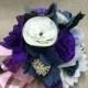 Handmade Felt flower Bouquet - Purple Nonwoven fabric flower