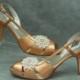 Peach Wedding Shoes - Peach Orange Bridal Shoes - Bridal Peach shoes mid heel