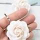 Small Mini Rose Flower Wedding Bridal Hair Pin - Ivory Cream - Flower Girl Hair Clip