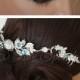 Bridal Crystal Headpiece Teal Blue Wedding Comb Leaf Hair Accessory Crystal Wedding Hair Piece Bridal Hair Jewelry CHRISTA