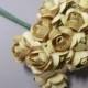 12 Paper Roses in Tan Color for Paper Crafting, Wedding Decor Craft Room Destash New