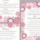 DIY Wedding Invitation Template Set Editable Word File Instant Download Pink Wedding Invitation Coral Floral Invitation Printable Invitation