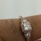 1.00 ctw Round & Pear Shape Diamond Pave Wedding Bridal Ring  14K Rose Gold, Center Stone 0.50ctw Princess Diamond G-SI2 Quality