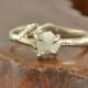 14k White Gold Rough Diamond Engagement Ring