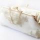 Metallic silver and gold Alencon Lace Bridal Clutch in Ivory 8-inches