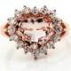 Natural Heart Shape  Morganite Solid 14K Rose Gold Diamond engagement Ring