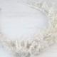 Handmade bridal tiara. Silver shining bridal headband. Unique crocheted wedding headband. Bridal hairpiece. Bridal jewelry. Bridal party.