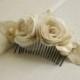 Wedding Hair Flower, Bridal Hair Piece, Champagne Hair Flowers, Rustic Wedding Hair Flowers, Bridal Hair Comb