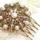 Bridal hair comb, vintage style hair comb, wedding hair comb with Swarovski crystals and pearls, bridesmaid