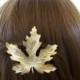 Large Maple Leaf Hair Clip Gold Maple Leaf Barrette Autumn Fall Bridesmaids Fall Bride Rustic Woodland Wedding Gold Bridal Hair Accessories