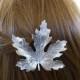 Bridal Hair Clip Wedding Hair Clip Silver Maple Leaf Hair Clip Leaf Barrette Rustic Woodland Wedding Hair Accessories Autumn Fall Bride