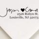 Custom Return Address Stamp -  - Housewarming, Wedding, Bridal Shower Gift - Jason Hearts Cara Design