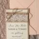 Save The Date Cards (20), Rustic Lace Save the Date, Burlap Save the Date, Peach Save the Date, Wedding Save the Date, Model no: 14/rus/std