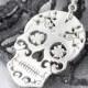 Sterling Silver Sugar Skull Pendant, Sugar Skull Jewelry, Sugar Skull Necklace, Halloween Jewelry, Day of the Dead