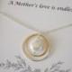 Mother Gift, Mother Necklace, Endless Love, Thank You Card, White Pearl, Silver & Gold Necklace, Karma