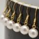 3 Pairs Gold Bridesmaid Pearl Earrings, Set of 3 Bridesmaid Pearl Earrings, Gold Pearl Earrings, Pearl Drop Gold Earrings 0328