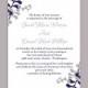 DIY Wedding Invitation Template Editable Word File Instant Download Printable Invitation Silver Gray Wedding Invitation Navy Blue Invitation