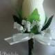 RESERVED for sbradam Ivory cream Rose Boutonniere navy blue Groom groomsman bridal silk wedding flowers x 14
