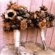 Rustic Wedding Bridesmaids Bouquet With Pine Cones For Fall Winter Forest Weddings