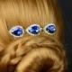 Navy Sapphire blue crystal,Vintage Style Bridal Hair Comb,Wedding Hair Comb,Wedding Bridal Hair Accessories, Art Deco Headpiece ,Victorian