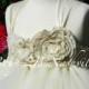 Rustic Burlap  Flower Girl Dress in Ivory Wedding Flower Girl Dress All Sizes Girls