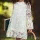 Flower Girl Dress - Boho style- Ivory Flower girl dress - Lace flower girl dresses-  Long sleeve lace dress- lace dress, Toddler Dress