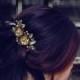 floral hair clip ,cherry blossom hair pin ,handmade by polymer clay