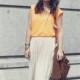 orange maxi skirt top fashion blog - Global Streetsnap