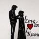 Wedding Cake Topper - StarWars Leia & Hans Solo 2 with a Red Heart