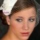 WEDDINGS Bridal Birdcage Veil. Wedding Headpiece, Wedding Veil. Bandeau Birdcage Veil, Bridal Hat, Wedding Fascinator