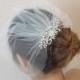 Wedding Tulle Detachable Birdcage Veil and Rhinestone Comb - Ships in 1 Week